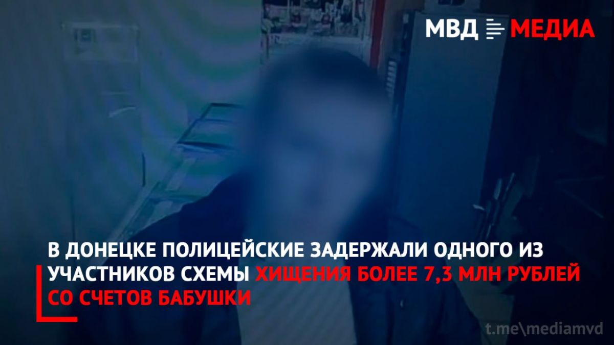 В Донецке полицейские задержали одного из участников схемы хищения более 7,3 млн рублей со счетов бабушки