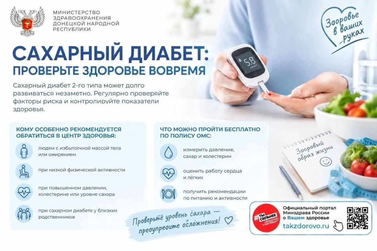 Сахарный диабет: проверьте здоровье вовремя