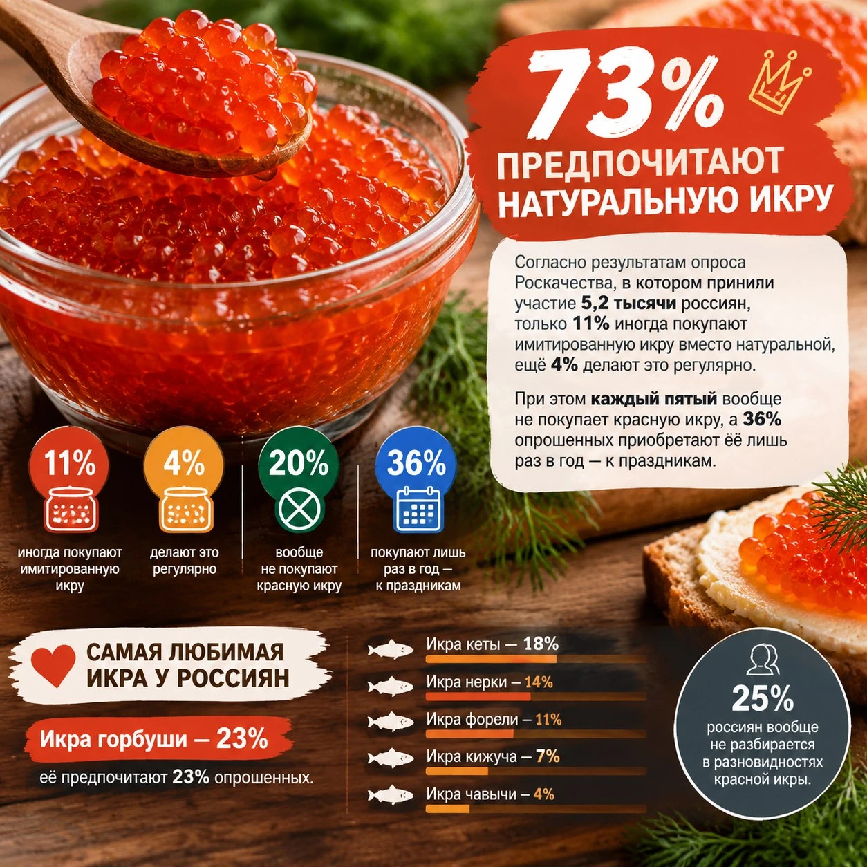 Три четверти россиян не готовы отказаться от натуральной красной икры