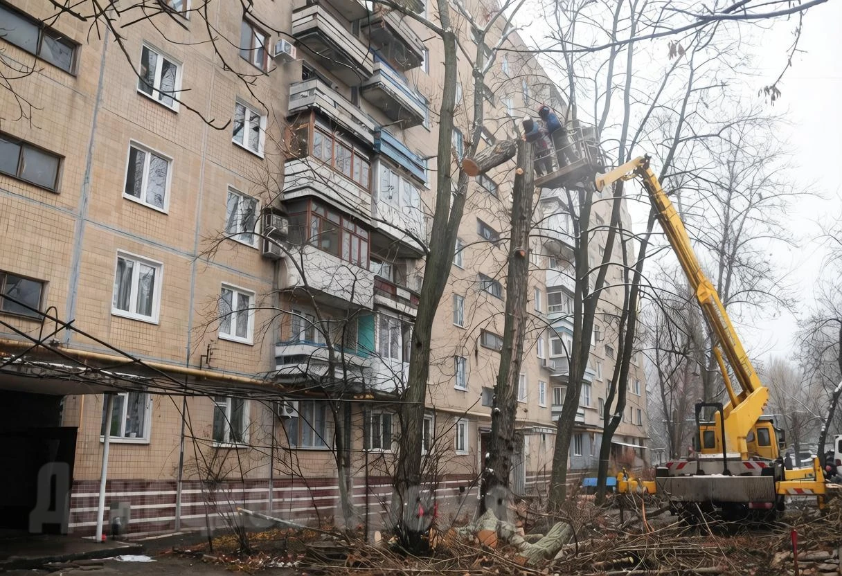 В режиме повышенной готовности: в ДНР из-за штормового ветра усилили расчистку дворов от аварийных деревьев